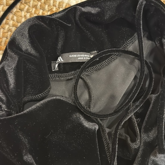 NWOT Zara Draped Black Velvet Mini Dress Sz XS - Picture 6 of 7